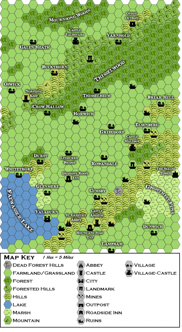 Hex Map of Thissel Valley